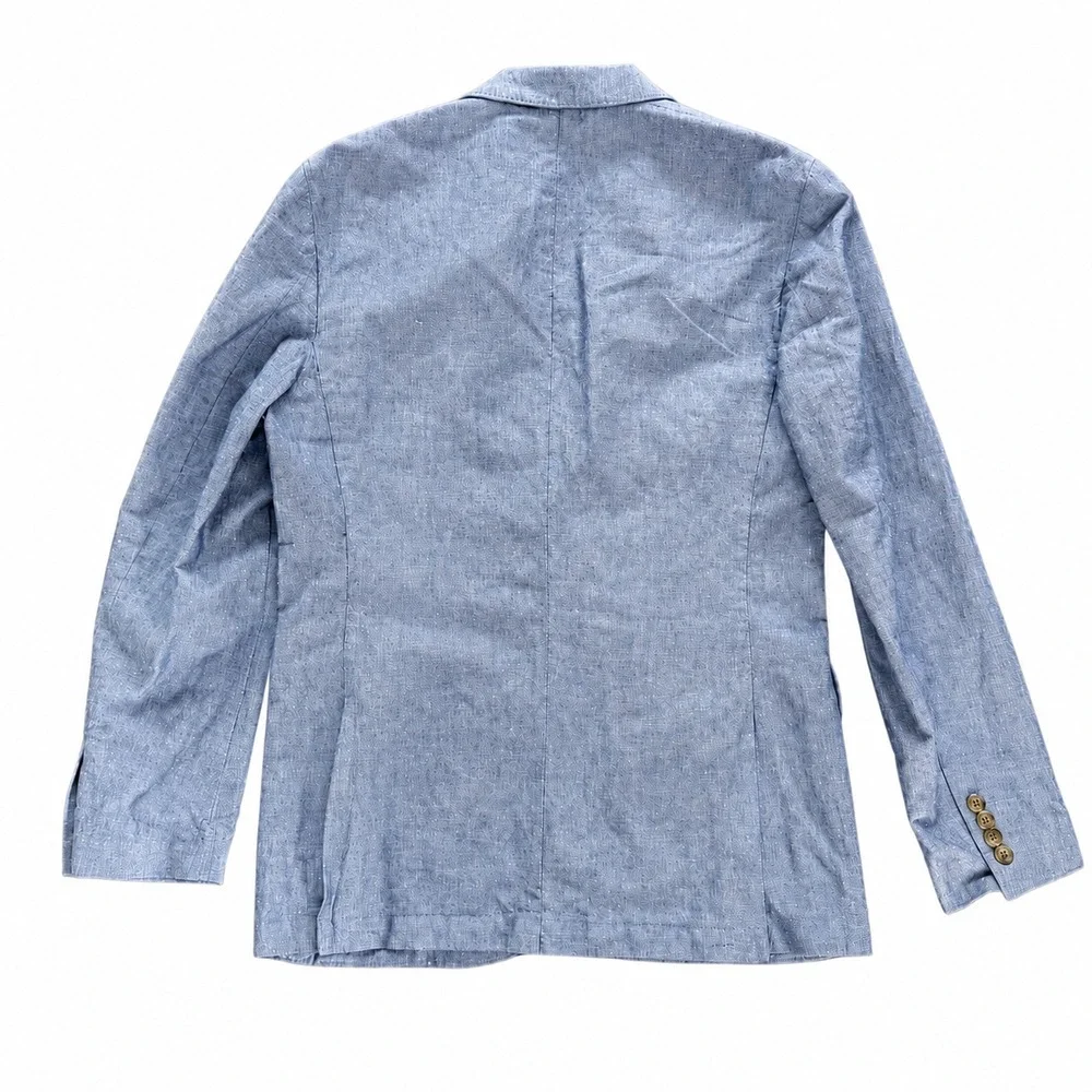 J.Crew Ludlow Baird McNutt Irish Linen Sport Coat 38R Blue Blazer Unstructured
